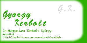 gyorgy kerbolt business card