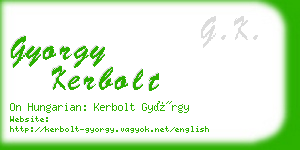 gyorgy kerbolt business card